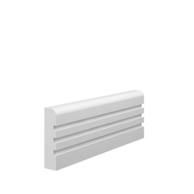 Skirting World Grooved 3 Bullnose MDF Architrave - 95mm x 18mm x 2440mm, Primed (pack of 5)