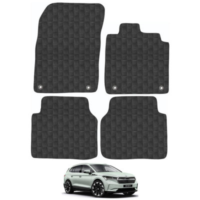 Skoda Enyaq 2021-Onwards Car Floor Mats Rubber Tailored Fit Heavy-Duty 4pcs Set