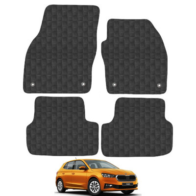 Skoda Fabia 2021-Onwards Car Floor Mats Rubber Tailored Fit Heavy-Duty 4pcs Set