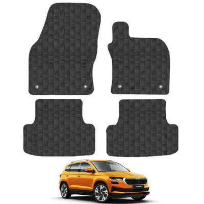 Skoda Karoq 2017- Onwards Car Floor Mats Rubber Tailored Fit 4pcs Set Heavy-Duty