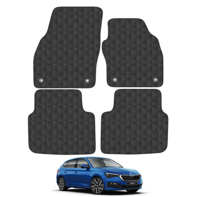 Skoda Scala 2019-Onwards Car Floor Mats Rubber Tailored Fit Set Heavy-Duty