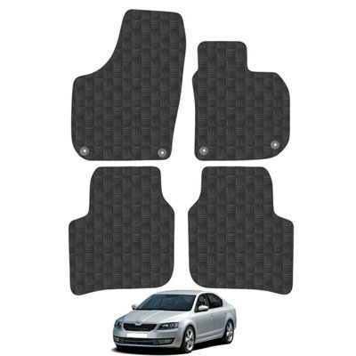 Skoda Superb 2008-2015 Car Floor Mats Rubber Tailored Fit 4pcs Set Heavy-Duty