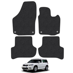 Skoda Yeti 2009-2017 Car Floor Mats Carpet Tailored Fit 4pcs Set Anti-Slip Black