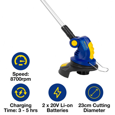 Skotek Cordless Garden Strimmer 20V Li Ion Cordless Grass Trimmer