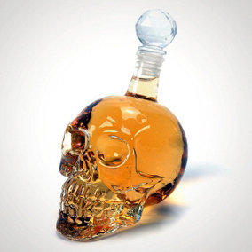 Skull Shaped Glass Decanter With Screw Top