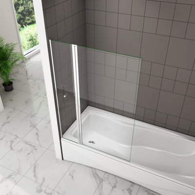 SKY Bathroom 1000x1400mm Pivot Bath Shower Screen Tempered Glass Door Panel