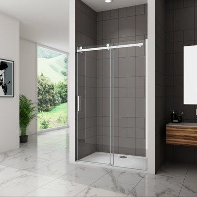 SKY Bathroom 1100x1950mm Frameless Sliding Door Shower Enclosure Glass Screen Cubicle