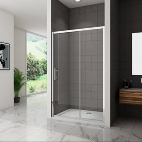 SKY Bathroom 1200x1900mm Sliding Shower Enclosure Tempered Glass Screen Door