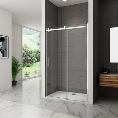 SKY Bathroom 1200x1950mm Frameless Sliding Shower Enclosure Door and ...