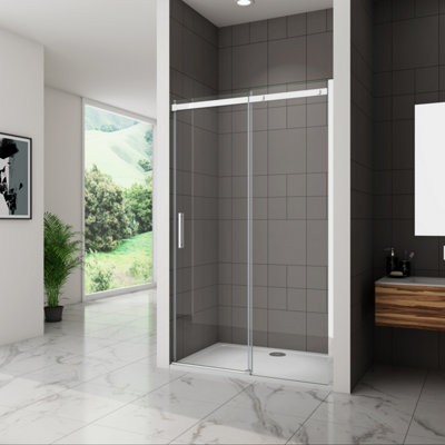 SKY Bathroom 1400x1950mm Frameless Sliding Shower Door Shower Enclosure ...