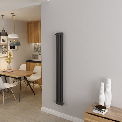 SKY BATHROOM 1500x200mm Anthracite High Heat Output Cast 2 Column ...