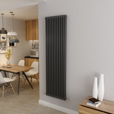 SKY BATHROOM 1800x560mm Anthracite High Heat Output Cast 2 Column ...
