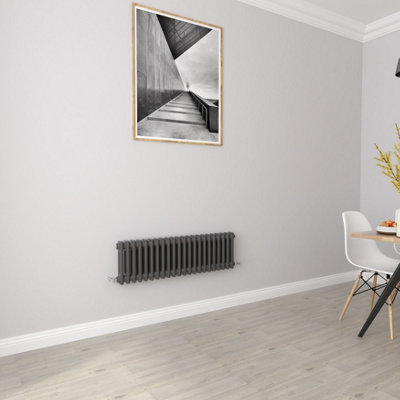 SKY BATHROOM 300x1010mm Anthracite High Heat Output Cast 2 Column ...