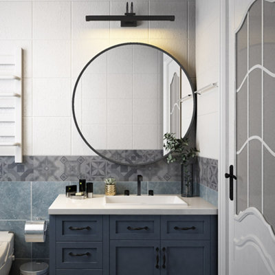 SKY Bathroom 50cm Black Framed Round Mirror Bathroom Dressing ...