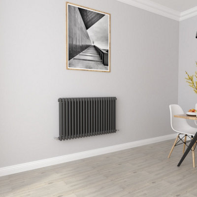 SKY BATHROOM 600x1010mm Anthracite High Heat Output Cast 2 Column ...