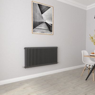 SKY BATHROOM 600x1190mm Anthracite High Heat Output Cast 2 Column ...