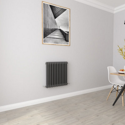 SKY BATHROOM 600x605mm Anthracite High Heat Output Cast 2 Column ...