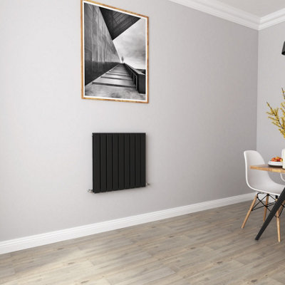 SKY BATHROOM 600x612mm Double Black High Heat Output Flat Panel ...