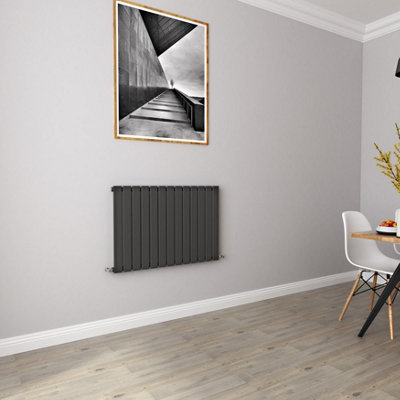 SKY BATHROOM 600x884mm Single Anthracite High Heat Output Flat Panel ...