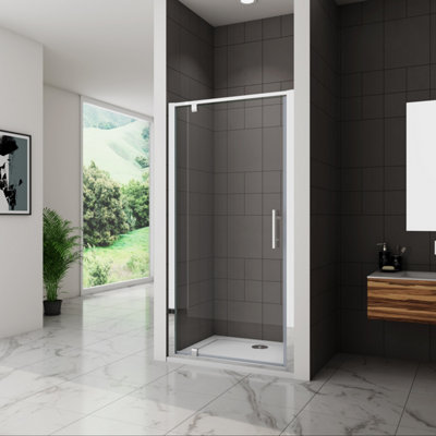 SKY Bathroom 700x1850mm Pivot Shower Enclosure Tempered Glass Screen ...