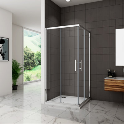 SKY Bathroom 760x760mm Corner Entry Shower Enclosure Walk in Cubicle ...
