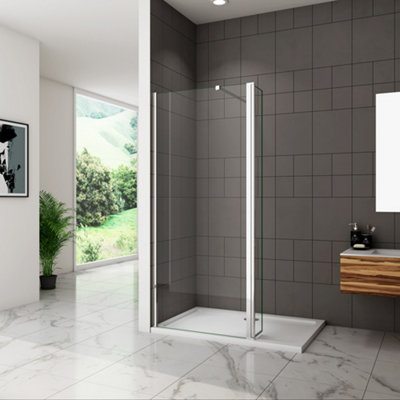 SKY Bathroom 800x1900mm Walk In Wet Room Shower Enclosure Screen ...