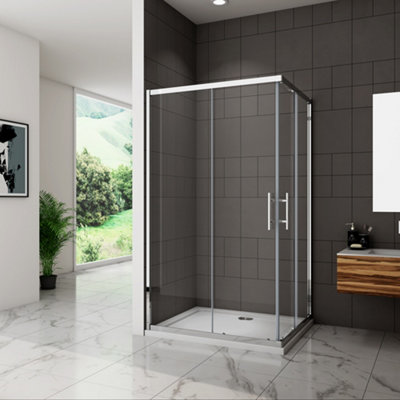 SKY Bathroom 900x900x1850mm Corner Entry Shower Enclosure and 900x900mm ...