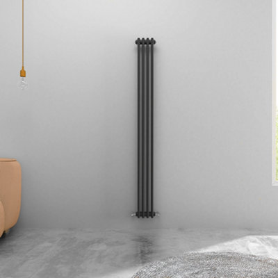 SKY Bathroom Anthracite Radiator 2 Column Cast Iron 1800x200mmVertical ...