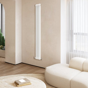 SKY BATHROOM Cast Iron Style Radiator 2 Column 1800x200mm White Vertical