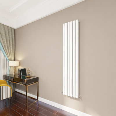 SKY BATHROOM Central Heating Oval Column 1600x354mm White Double ...