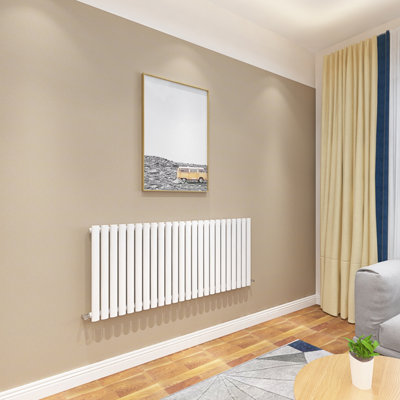 SKY BATHROOM Central Heating Oval Column 600x1416mm White Single ...