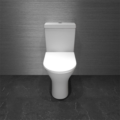 RAK Resort Mini Rimless Close Coupled Back to Wall Toilet , Cistern & Soft  Close Seat - 600mm Short Projection