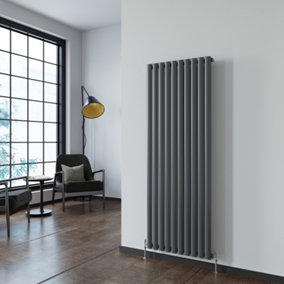 SKY bathroom Desinger Oval Column Radiator Vertical Central Heating 1600x590mm Anthracite