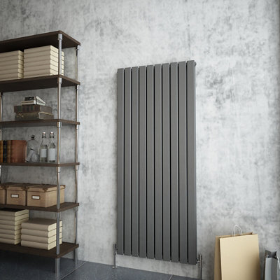 Sky Bathroom Flat Panel Anthracite Radiator Tall Upright Double 1600x680mm