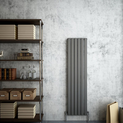 Sky Bathroom Flat Panel Anthracite Radiator Tall Upright Single ...