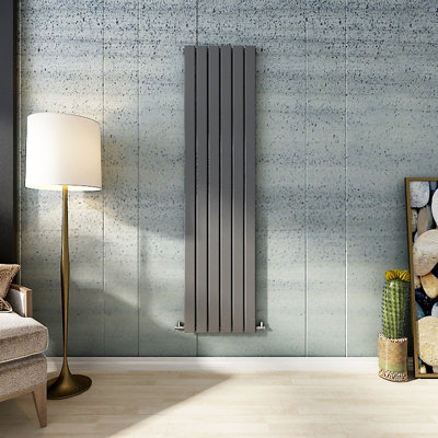 Sky Bathroom Flat Panel Anthracite Radiator Tall Upright Single 1800x408mm