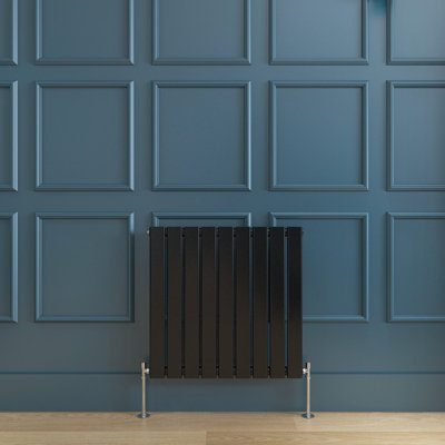Sky Bathroom Flat Panel Black Radiator High Heat Output Single 600x612mm