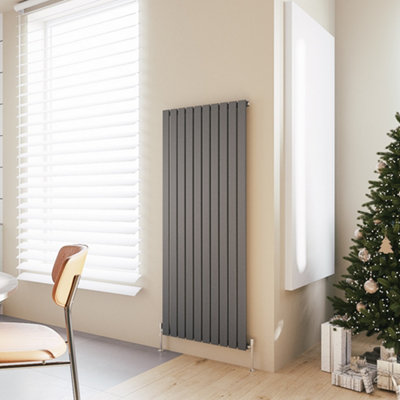 SKY BATHROOM Flat Panel Radiator 1600x680mm Single Anthracite High Heat ...