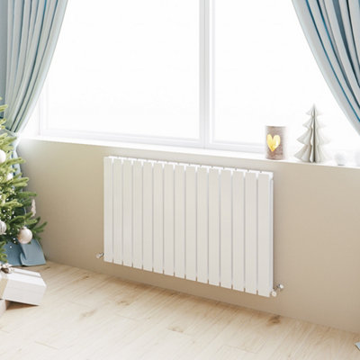 SKY BATHROOM Flat Panel Radiator 600x1020mm Double White High Heat ...