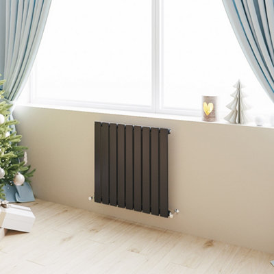 SKY BATHROOM Flat Panel Radiator 600x612mm Single Black High Heat ...