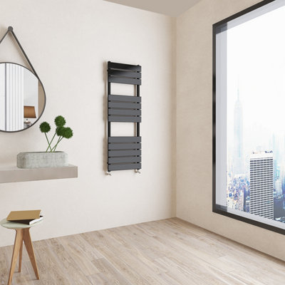 Sky Bathroom Heated Towel Rail Radiator 1200x450mm High Heat Output Black Price Comparisons | Compare The Build
