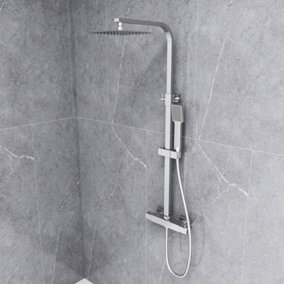 Sky Bathroom Modern Square Exposed Thermostatic Mixer Shower Set Shower Head and Handheld