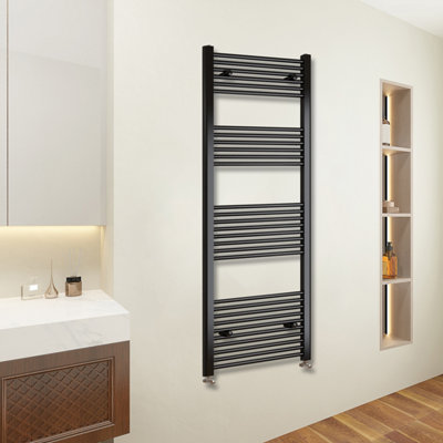 Sky Bathroom Radiator 1800x500mm Straight Heating Black With Angled ...