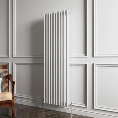 SKY Bathroom Radiator Cast Iron 3 Column 1500x470mm White Vertical With ...