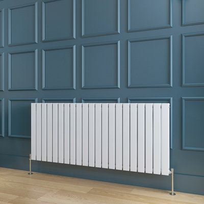 SKY Bathroom Radiator Flat Panel 600x1428mm White Horizontal Double ...