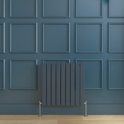 SKY Bathroom Radiator Flat Panel 600x612mm Anthracite Horizontal Single ...