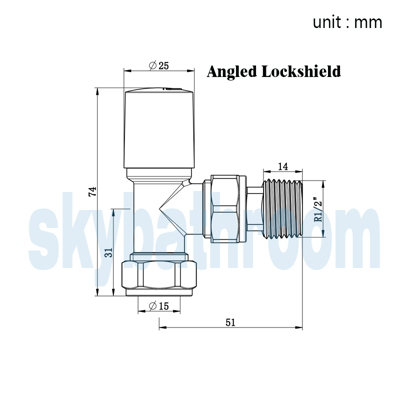 Sky Bathroom Radiator Valves 15mmx1/2" Angled Manual Valves Anthracite Designer Twin Pack