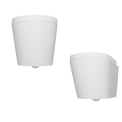SKY Bathroom Round Ceramic Rimless Wall Hung Toilet Soft Close 