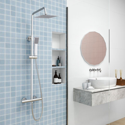SKY Bathroom Round Exposed Thermostatic Mixer Shower Set With Shower ...