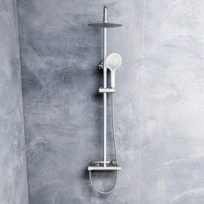 SKY Bathroom Round Exposed Thermostatic Mixer Shower Set With Shower ...